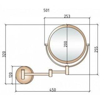 Зеркало косметическое Boheme Brillante с подсветкой серебро 505